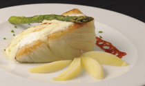 bacalao a la plancha con alioli gratinado